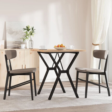 Table à manger Style Industriel cadre en Y en bois de pin massif & fonte 70 x 70 x 75.5 cm {attributes}