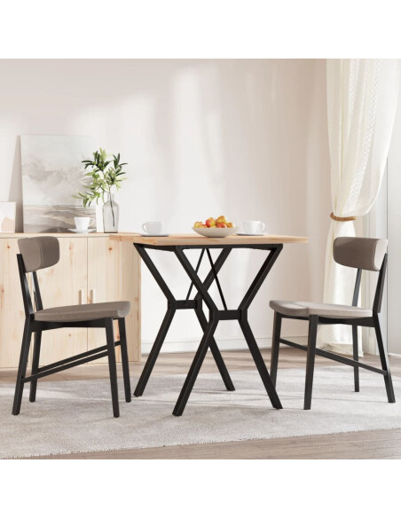 Table à manger Style Industriel cadre en Y en bois de pin massif & fonte 70 x 70 x 75.5 cm {attributes} Table à manger Style Industriel cadre en Y en bois de pin massif & fonte 70 x 70 x 75.5 cm {attributes}