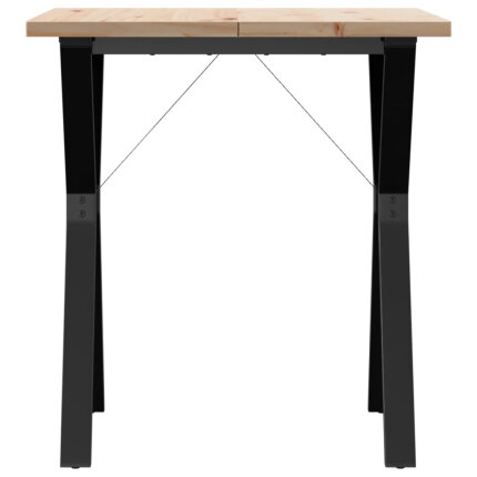 Table à manger Style Industriel cadre en Y en bois de pin massif & fonte 70 x 70 x 75.5 cm {attributes}