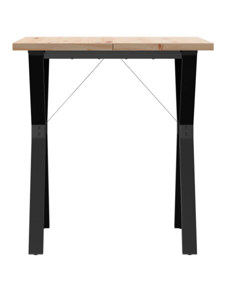 Table à manger Style Industriel cadre en Y en bois de pin massif & fonte 70 x 70 x 75.5 cm {attributes} Table à manger Style Industriel cadre en Y en bois de pin massif & fonte 70 x 70 x 75.5 cm {attributes}