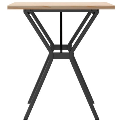 Table à manger Style Industriel cadre en Y en bois de pin massif & fonte 70 x 70 x 75.5 cm {attributes}