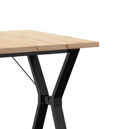 Table à manger Style Industriel cadre en Y en bois de pin massif & fonte 70 x 70 x 75.5 cm {attributes}