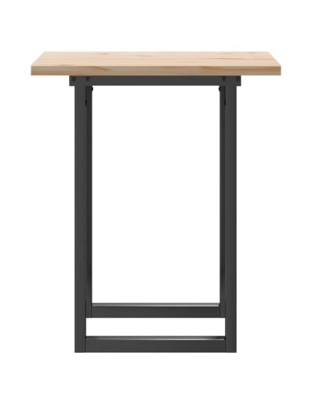 Table à manger Style Industriel cadre en O en bois de pin massif & fonte 60 x 60 x 75.5 cm {attributes}