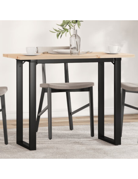Table à manger Style Industriel cadre en O en bois de pin massif & fonte 100 x 50 x 75.5 cm {attributes} Table à manger Style Industriel cadre en O en bois de pin massif & fonte 100 x 50 x 75.5 cm {attributes}