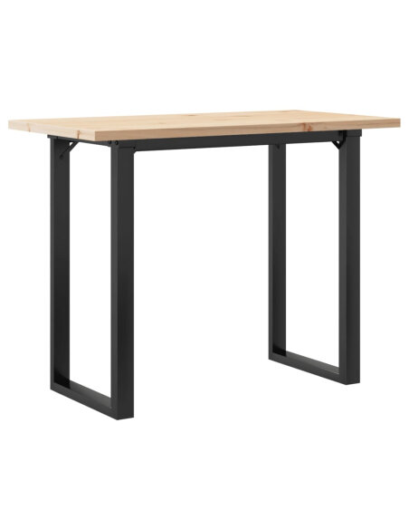 Table à manger Style Industriel cadre en O en bois de pin massif & fonte 100 x 50 x 75.5 cm {attributes} Table à manger Style Industriel cadre en O en bois de pin massif & fonte 100 x 50 x 75.5 cm {attributes}