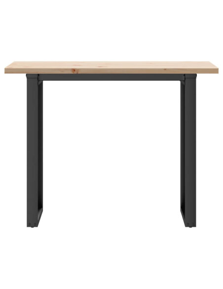 Table à manger Style Industriel cadre en O en bois de pin massif & fonte 100 x 50 x 75.5 cm {attributes} Table à manger Style Industriel cadre en O en bois de pin massif & fonte 100 x 50 x 75.5 cm {attributes}