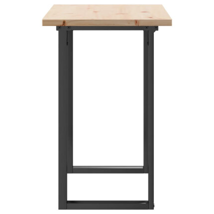 Table à manger Style Industriel cadre en O en bois de pin massif & fonte 100 x 50 x 75.5 cm {attributes}