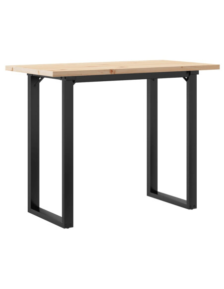 Table à manger Style Industriel cadre en O en bois de pin massif & fonte 100 x 50 x 75.5 cm {attributes} Table à manger Style Industriel cadre en O en bois de pin massif & fonte 100 x 50 x 75.5 cm {attributes}