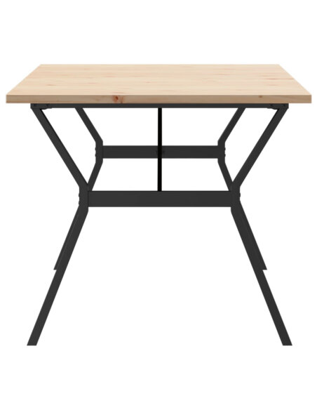 Table à manger Style Industriel cadre en Y en bois de pin massif & fonte 180 x 90 x 75.5 cm {attributes}