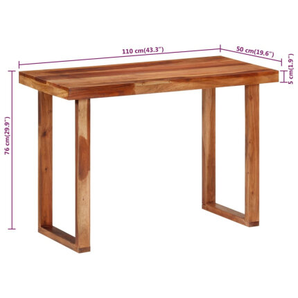 Table à manger style bohème / nature en bois d'acacia  110x50x76 cm {attributes}