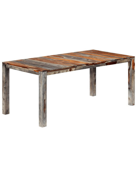 Table à manger style bohème / nature en bois massif 180x90x76 cm {attributes} Table à manger style bohème / nature en bois massif 180x90x76 cm {attributes}