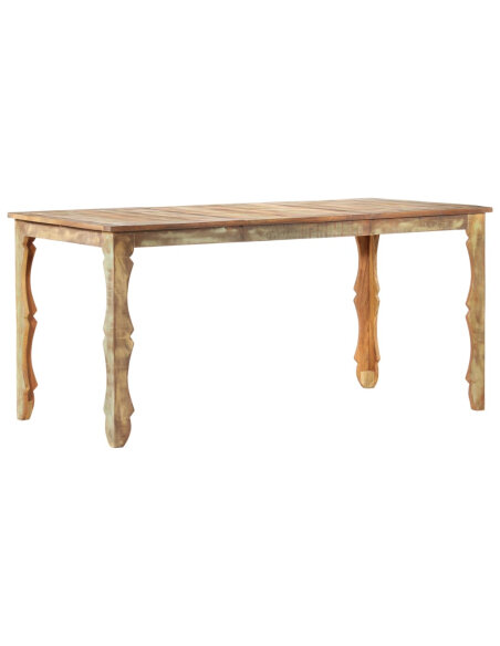 Table à manger style bohème / nature en bois de récupération massif 160x80x76cm {attributes} Table à manger style bohème / nature en bois de récupération massif 160x80x76cm {attributes}