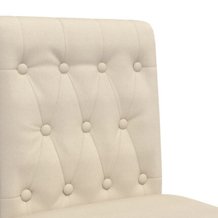 Chaise de bar campagne / chic en lot de 2 en bois massif d'hévéa et tissu Crème  {attributes}