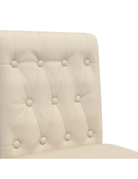 Chaise de bar campagne / chic en lot de 2 en bois massif d'hévéa et tissu Crème  {attributes}