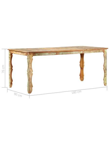 Table à manger style bohème / nature en bois de récupération 180x90x76cm {attributes} Table à manger style bohème / nature en bois de récupération 180x90x76cm {attributes}