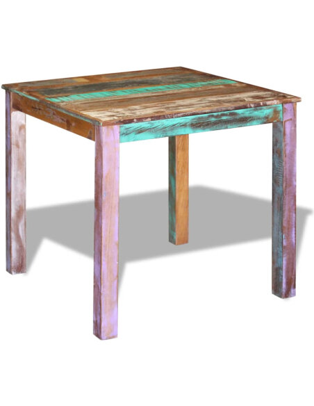 Table à manger style bohème / nature en bois de récupération massif 80x82x76 cm {attributes} Table à manger style bohème / nature en bois de récupération massif 80x82x76 cm {attributes}