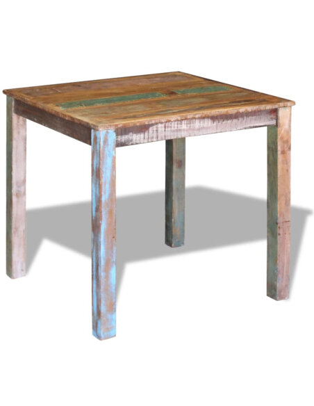 Table à manger style bohème / nature en bois de récupération massif 80x82x76 cm {attributes} Table à manger style bohème / nature en bois de récupération massif 80x82x76 cm {attributes}