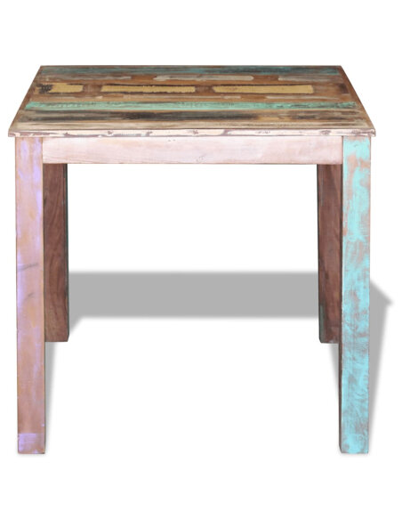 Table à manger style bohème / nature en bois de récupération massif 80x82x76 cm {attributes} Table à manger style bohème / nature en bois de récupération massif 80x82x76 cm {attributes}