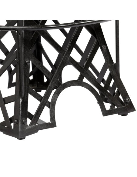 Tabourets de bar tour Eiffel style industriel  en lot de 2 en cuir Tabourets de bar tour Eiffel style industriel  en lot de 2 en cuir