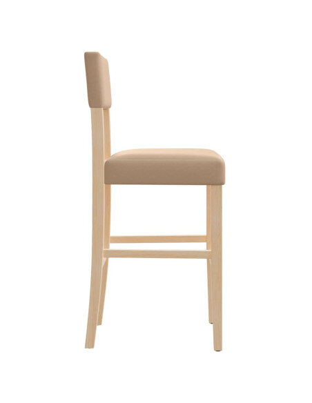 Chaise de bar campagne / chic en lot de 2 en bois massif d'hévéa et similicuir Brun  {attributes} Chaise de bar campagne / chic en lot de 2 en bois massif d'hévéa et similicuir Brun  {attributes}