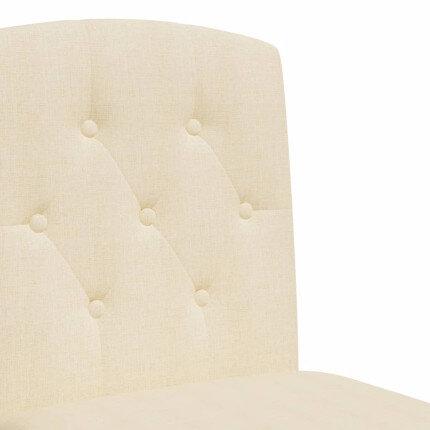 Chaise de bar campagne / chic en lot de 2 en bois massif d'hévéa et tissu Crème  {attributes}