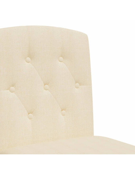Chaise de bar campagne / chic en lot de 2 en bois massif d'hévéa et tissu Crème  {attributes}