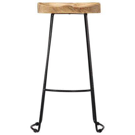 Tabourets de bar Industriel / Rétro - Vintage en lot de 2 en bois de manguier massif Brun 45 x 40 x 78 cm {attributes}