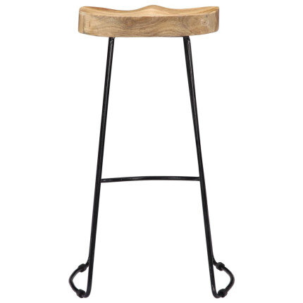 Tabourets de bar Industriel / Rétro - Vintage en lot de 2 en bois de manguier massif Brun 45 x 40 x 78 cm {attributes}