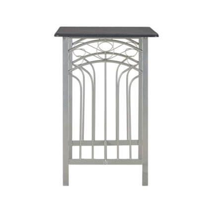 Table mange debout Campagne avec 2 tabourets - Noir et gris - Bois & Acier