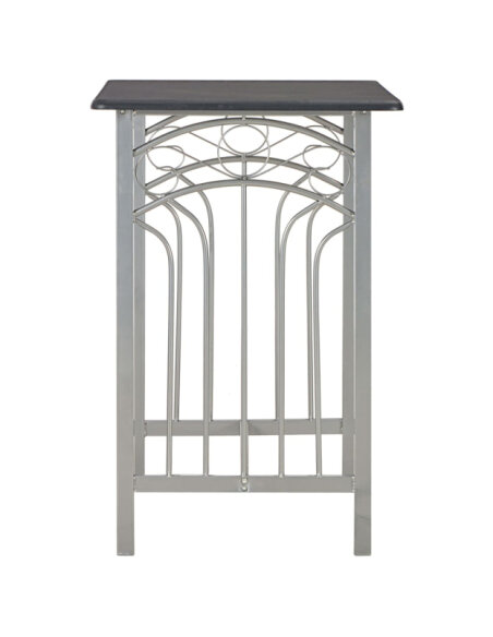 Table mange debout Campagne avec 2 tabourets - Noir et gris - Bois & Acier