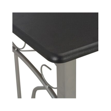 Table mange debout Campagne avec 2 tabourets - Noir et gris - Bois & Acier