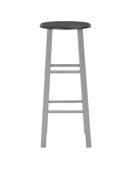 Table mange debout Campagne avec 2 tabourets - Noir et gris - Bois & Acier