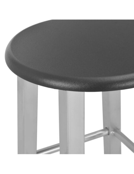 Table mange debout Campagne avec 2 tabourets - Noir et gris - Bois & Acier