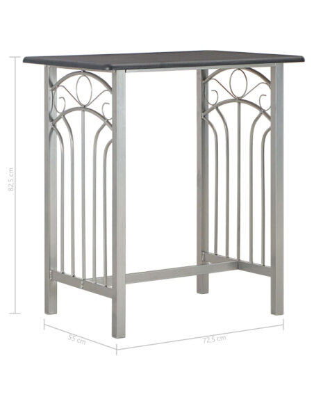 Table mange debout Campagne avec 2 tabourets - Noir et gris - Bois & Acier