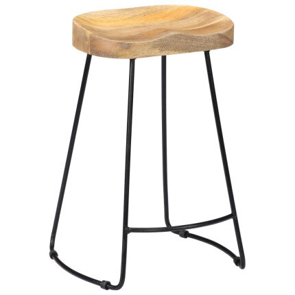 Tabourets de bar industriel en lot de 2 en bois de manguier massif Brun 45 x 40 x 62 cm {attributes}