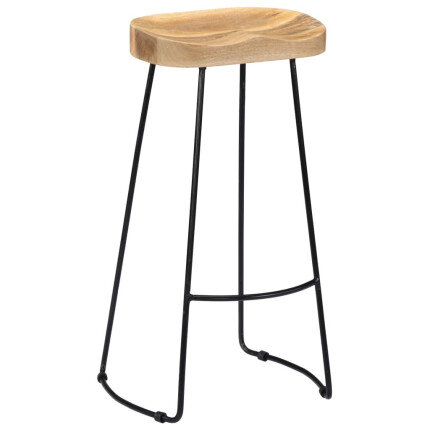 Tabourets de bar Industriel / Rétro - Vintage en lot de 2 en bois de manguier massif Brun 45 x 40 x 78 cm {attributes}