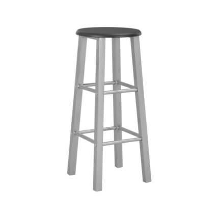 Table mange debout Campagne avec 2 tabourets - Noir et gris - Bois & Acier