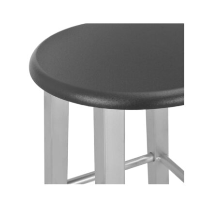 Table mange debout Campagne avec 2 tabourets - Noir et gris - Bois & Acier