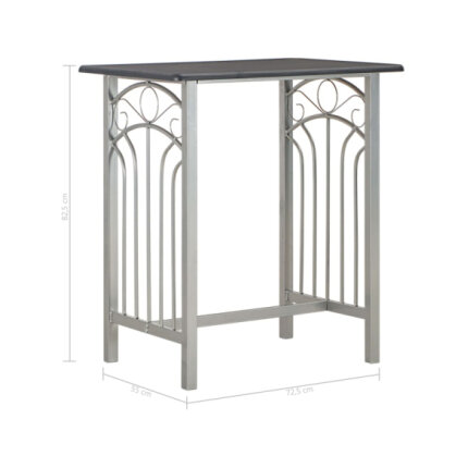 Table mange debout Campagne avec 2 tabourets - Noir et gris - Bois & Acier