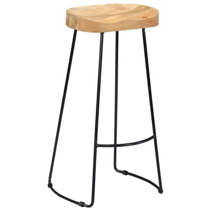 Tabourets de bar Industriel / Rétro - Vintage en lot de 2 en bois de manguier massif Brun 45 x 40 x 78 cm {attributes}