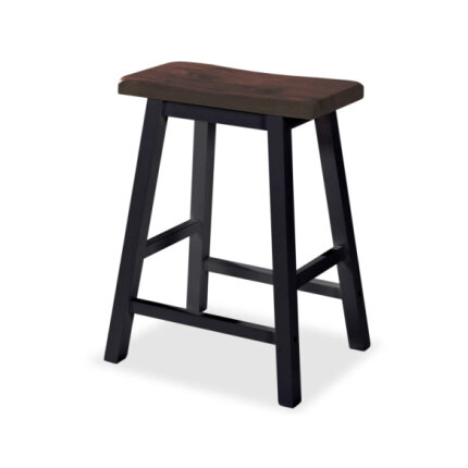 Table mange debout Campagne avec 2 tabourets - Noir et marron - Structure en Bois d'hévéa