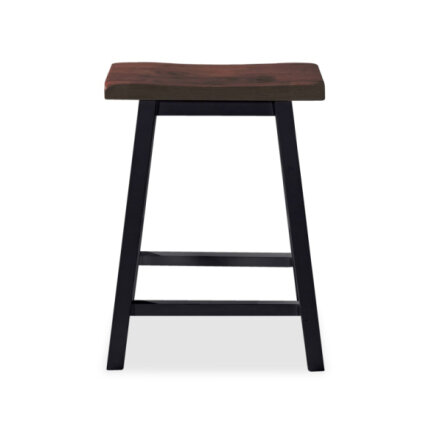 Table mange debout Campagne avec 2 tabourets - Noir et marron - Structure en Bois d'hévéa