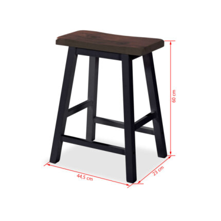 Table mange debout Campagne avec 2 tabourets - Noir et marron - Structure en Bois d'hévéa