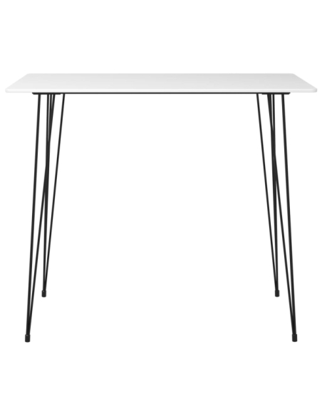 Table mange debout Industriel avec 2 tabourets - Blanc - Métal et Bois