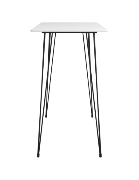 Table mange debout Industriel avec 2 tabourets - Blanc - Métal et Bois