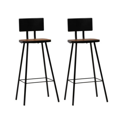 Table mange debout Industriel avec 2 tabourets - Blanc - Métal et Bois