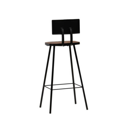 Table mange debout Industriel avec 2 tabourets - Blanc - Métal et Bois