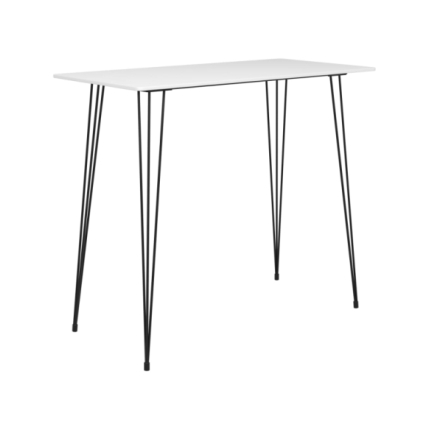 Table mange debout Scandinave avec 6 tabourets - Blanc - Bois et métal