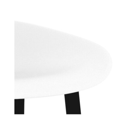 Table mange debout Scandinave avec 6 tabourets - Blanc - Bois et métal