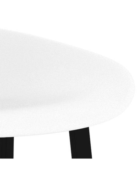 Table mange debout Scandinave avec 6 tabourets - Blanc - Bois et métal